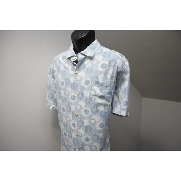 Tommy Bahama Hawaiian Shirt 100% Silk Geometric Short Sleeve Mens Size XL - Picture 3 of 11
